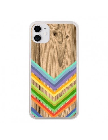 Coque iPhone 11 Tribal Azteque Bois Wood - Jonathan Perez