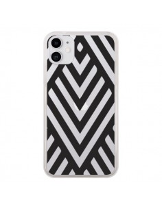 Coque iPhone 11 Geometric Azteque Noir Transparente -...
