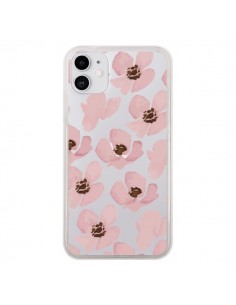 Coque iPhone 11 Fleurs Roses Flower Transparente - Dricia Do