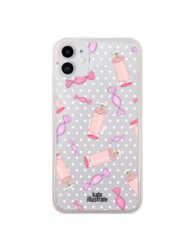 Coque iPhone 11 Candy Bonbons Transparente - kateillustrate