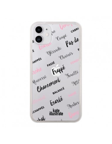 Coque iPhone 11 Ballerina Ballerine Mots Transparente - kateillustrate