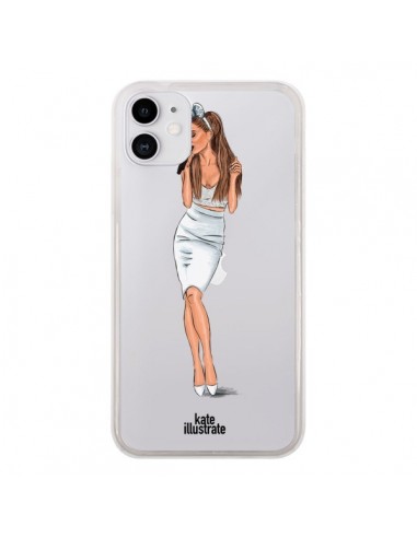 Coque iPhone 11 Ice Queen Ariana Grande Chanteuse Singer Transparente - kateillustrate