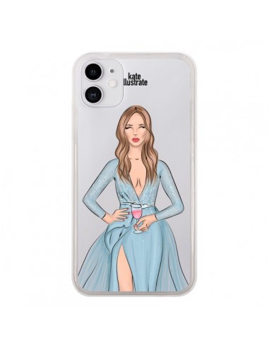 Coque iPhone 11 Cheers Diner Gala Champagne Transparente - kateillustrate