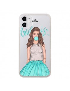 Coque iPhone 11 Bubble Girls Tiffany Bleu Transparente -...