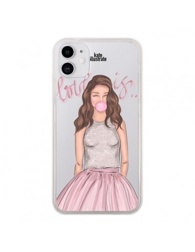 Coque iPhone 11 Bubble Girl Tiffany Rose Transparente - kateillustrate