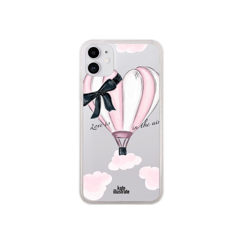 Coque iPhone 11 Love is in the Air Love Montgolfier Transparente - kateillustrate