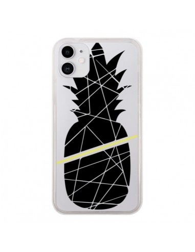 Coque iPhone 11 Ananas Noir Transparente - Koura-Rosy Kane