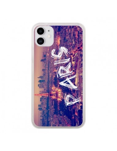 Coque iPhone 11 Paris Tour Eiffel Tower Nuit - Laetitia