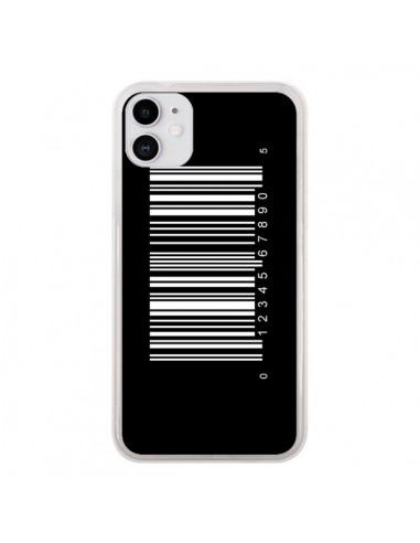 Coque iPhone 11 Code Barres Blanc - Laetitia