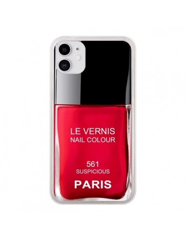 Coque iPhone 11 Vernis Paris Suspicious Rouge - Laetitia