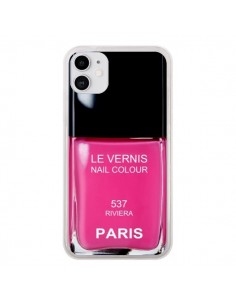 Coque iPhone 11 Vernis Paris Riviera Rose - Laetitia