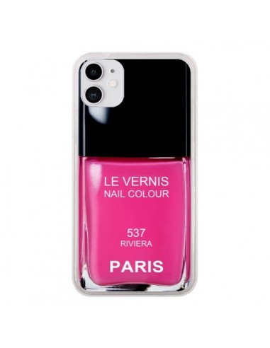 Coque iPhone 11 Vernis Paris Riviera Rose - Laetitia