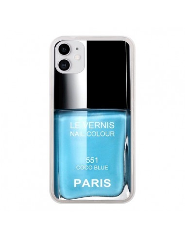 Coque iPhone 11 Vernis Paris Coco Blue Bleu - Laetitia