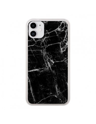 Coque iPhone 11 Marbre Marble Noir Black - Laetitia