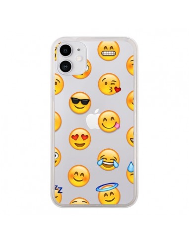 Coque iPhone 11 Smiley Emoticone Emoji Transparente - Laetitia