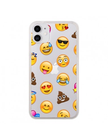 Coque iPhone 11 Emoticone Emoji Transparente - Laetitia