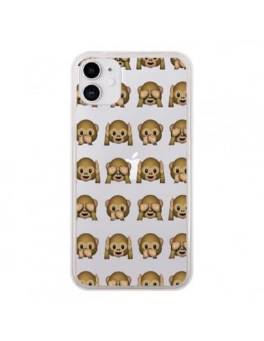 Coque iPhone 11 Singe Monkey Emoticone Emoji Transparente - Laetitia