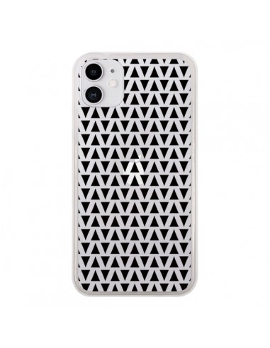 Coque iPhone 11 Triangles Romi Azteque Noir Transparente - Laetitia