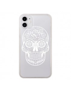 Coque iPhone 11 Tête de Mort Mexicaine Blanche...