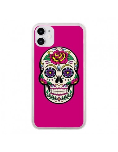 Coque iPhone 11 Tête de Mort Mexicaine Rose Fushia - Laetitia