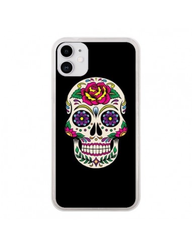 Coque iPhone 11 Tête de Mort Mexicaine Multicolore Noir - Laetitia