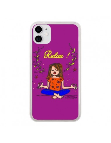 Coque iPhone 11 Fille Relax Zen Yoga - Leellouebrigitte