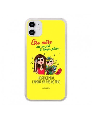 Coque iPhone 11 Etre mère est un job à plein temps Fête des Mères - Leellouebrigitte