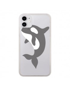 Coque iPhone 11 Orque Orca Ocean Transparente - Petit...