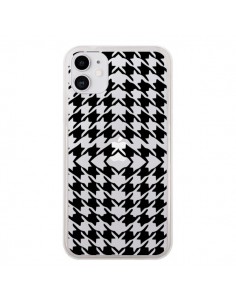 Coque iPhone 11 Vichy Carre Noir Transparente - Petit...