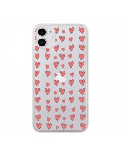 Coque iPhone 11 Coeurs Heart Love Amour Rouge...