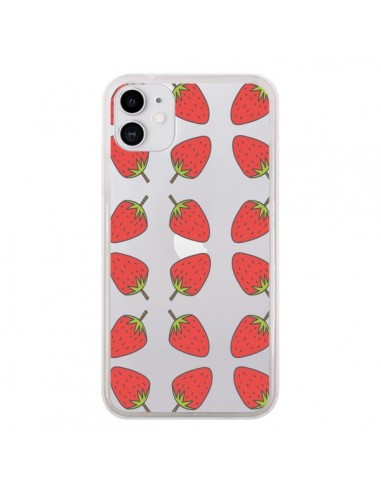 Coque iPhone 11 Fraise Fruit Strawberry Transparente - Petit Griffin