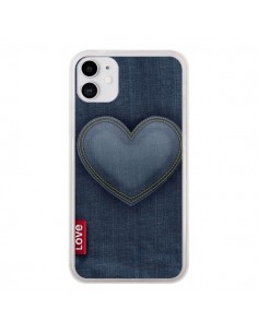 Coque iPhone 11 Love Coeur en Jean - Lassana