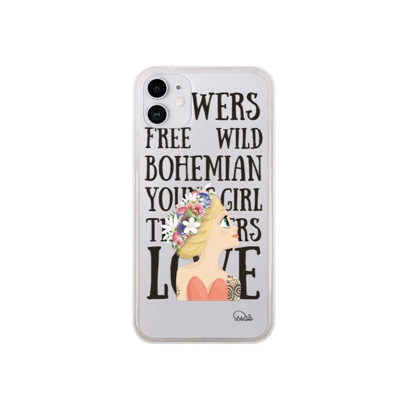 Coque iPhone 11 Flowers Love Transparente -...