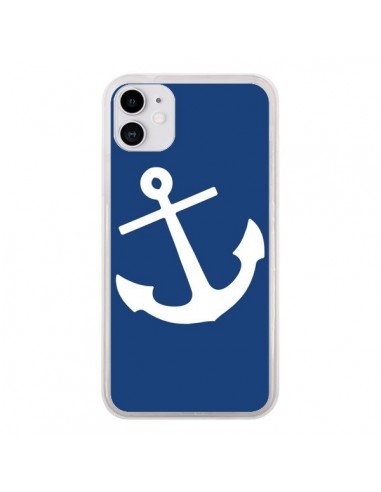 Coque iPhone 11 Ancre Navire Navy Blue Anchor - Mary Nesrala