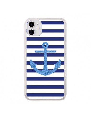 Coque iPhone 11 Ancre Voile Marin Navy Blue - Mary Nesrala
