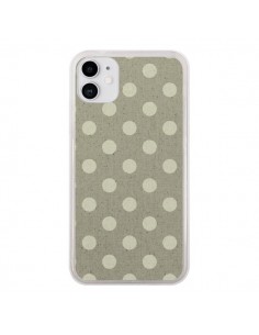 Coque iPhone 11 Pois Polka Camel - Mary Nesrala