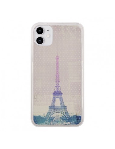 Coque iPhone 11 I love Paris Tour Eiffel - Mary Nesrala