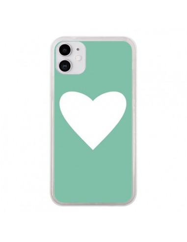 Coque iPhone 11 Coeur Mint Vert - Mary Nesrala