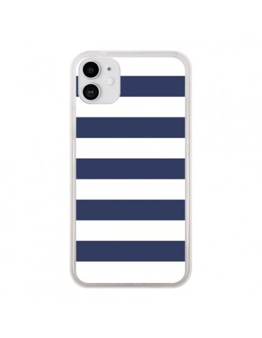 Coque iPhone 11 Bandes Marinières Bleu Blanc Gaultier - Mary Nesrala