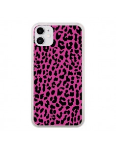 Coque iPhone 11 Leopard Rose Pink Neon - Mary Nesrala
