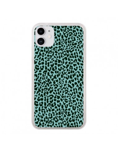 Coque iPhone 11 Leopard Turquoise Neon - Mary Nesrala