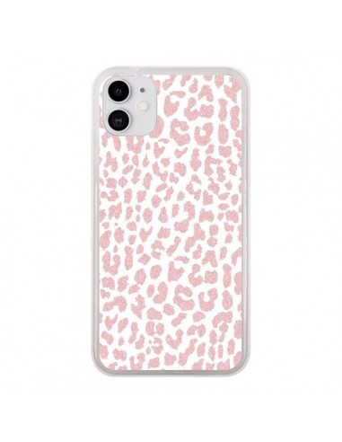 Coque iPhone 11 Leopard Rose Corail - Mary Nesrala