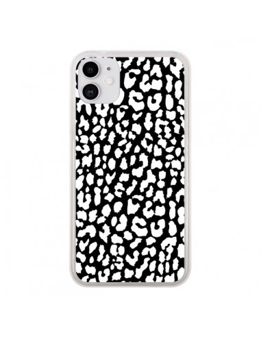 Coque iPhone 11 Leopard Noir et Blanc - Mary Nesrala