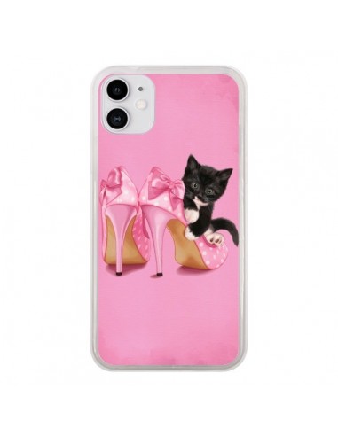 Coque iPhone 11 Chaton Chat Noir Kitten Chaussure Shoes - Maryline Cazenave