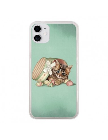 Coque iPhone 11 Chaton Chat Kitten Boite Bonbon Candy - Maryline Cazenave