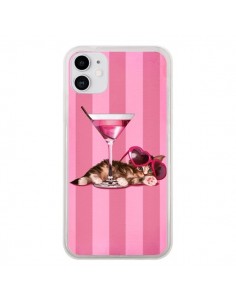 Coque iPhone 11 Chaton Chat Kitten Cocktail Lunettes...