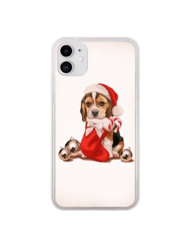 Coque iPhone 11 Chien Dog Pere Noel Christmas - Maryline Cazenave