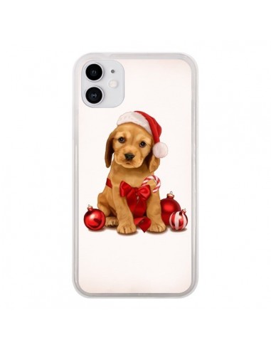 Coque iPhone 11 Chien Dog Pere Noel Christmas Boules Sapin - Maryline Cazenave