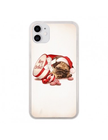 Coque iPhone 11 Chien Dog Pere Noel Christmas Boite - Maryline Cazenave