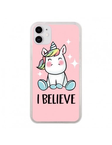 Coque iPhone 11 Licorne I Believe - Maryline Cazenave